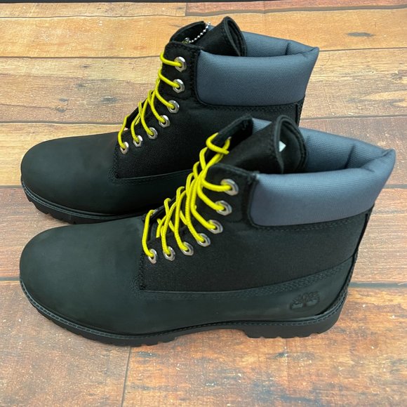 Timberland Men's Heritage 6" Black Regeneratve Leather Waterproof Boots - Picture 5 of 6